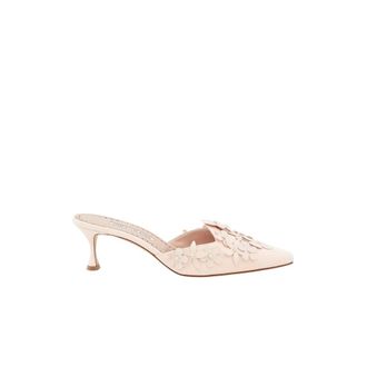 Manolo Blahnik Heeled Mules, female, Pink, Size: 7 1/2 US Harnes 50