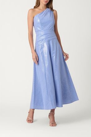 Shoshanna Midnight Sequin Pinstripe Nikki Dress in French Blue/optic at Nordstrom, Size 10
