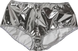 Dolce & Gabbana Silver Metallic High Waist Bikini Bottom Women Womens Underwear