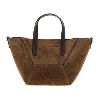 Brunello Cucinelli BC Duo Mini Handbag - female - Brunello Cucinelli - Shopping Bags - Brown - ONE SIZE - Bags