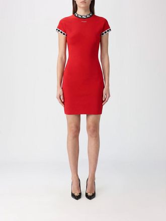 Versace Mini abito a tubino in cotone slim fit con profili a contrasto