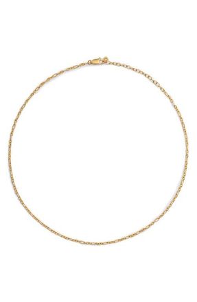 Monica Vinader Textured Chain Link Necklace in 18K Gold Vermeil at Nordstrom