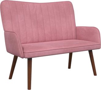 vidaXL Sof&aacute; De 2 Plazas Rosa 115 X 61 X 87 Cm Terciopelo Vidaxl