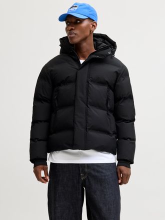 Jack & Jones Steppjacke JACK & JONES JCOFUSION PUFFER JACKET, Herren, Gr. L, schwarz, Web, Obermaterial: 100% Polyester, unifarben, normal, Rippb&uuml;ndchen, Jacken St