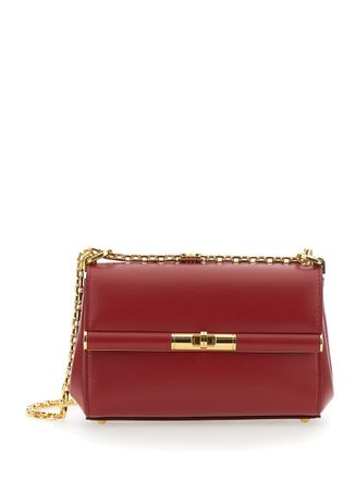 Dolce & Gabbana Marlene Red Shoulder Bag With Twist Lock In Leather Woman