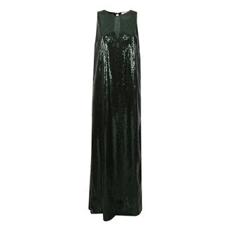Crida Milano Green Polyester Dress Made in Italy - female - Crida Milano - Maxi Dresses - Green - XS - Dresses