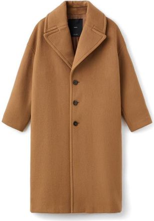 Mango Selection Notched Lapel Virgin Wool Blend Coat in Medium Brown at Nordstrom, Size Small