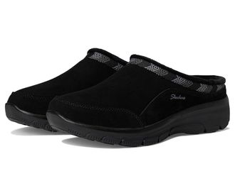 Skechers Easy Going - Seasonal Grace Womens Shoes Black/Black : 5.5 B - Medium, Suede