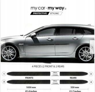 OEM Molduras Laterales De Las Puertas Del Jaguar Xf Estate 2012-15 En Color Negro