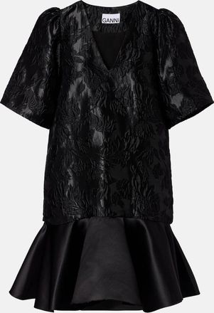 Ganni Satin cloqué minidress