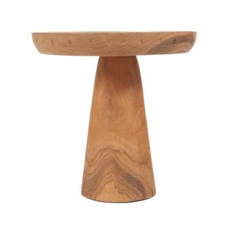 Bazar Bizar Plato para tartas de madera de teca en marr&oacute;n 25x25x24 cm