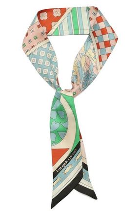 Kate Spade New York repatched silk skinny scarf in Blue/green at Nordstrom