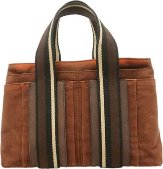 Herm&egrave;s Brown Canvas Tote Bag (Pre-Owned)