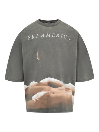 Willy Chavarria T-shirt Buffalo con stampa - Grigio