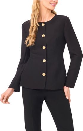 Ted Baker Georgia Shaped Button-Up Shirt in Rich Black at Nordstrom, Size 10