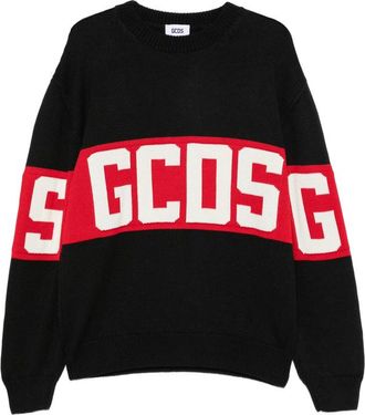 GCDS Logo-intarsia Knitted Sweater