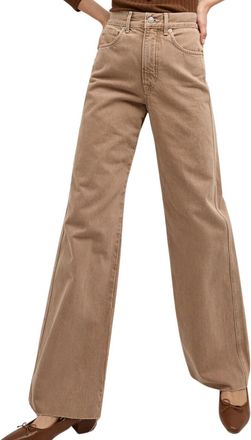 Veronica Beard Womens Taylor Wide Leg Jean In Tan Sierra