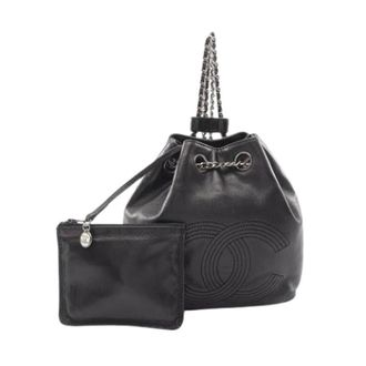 Chanel Pre-owned Leather chanel-bags - Dames - Pre-owned - Zwart - Maat: ONE Size Leer