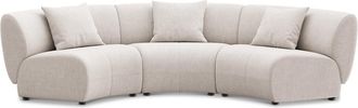 Castlery Auburn Armless Curve Sofa Customized, Light Grey, Spill Resistant, Modular, Performance Linen Weave, Castlery