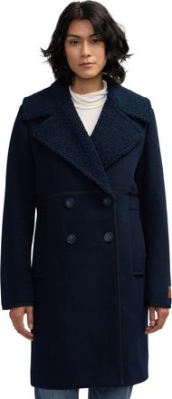 Scotch & Soda Scotch & Soda Womens Runa Double Breasted Double Face Wool Peacoat With Sherpa Collar