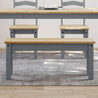 vidaXL Vidaxl - Banco De Comedor Panama Madera Maciza De Pino Gris 105x30x45 Cm