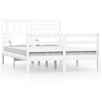 Berkfield Home Bed Frame White 120x190 cm Small Double Solid Wood