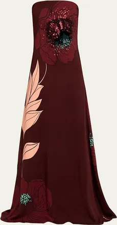 Johanna Ortiz Petals Sequined Silk Maxi Dress