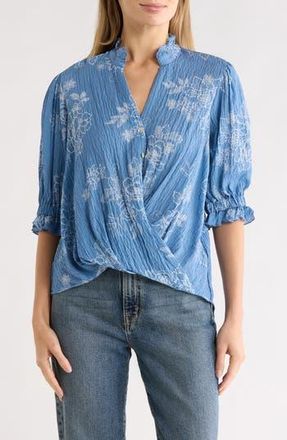 Chenault Ruffle Neck Top in Blue at Nordstrom Rack, Size X-Small