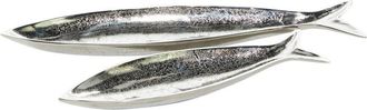 CosmoLiving by Cosmopolitan Cosmoliving By Cosmopolitan Set Of 2 Silver Aluminum Fish Decor
