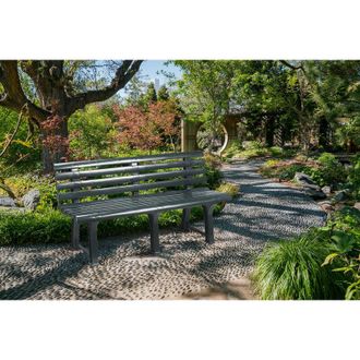 Dmora Panchina da esterno Pomezia, Panca monoblocco da giardino, Panchina outdoor, 100% Made in Italy, Cm 145x49h74, Verde