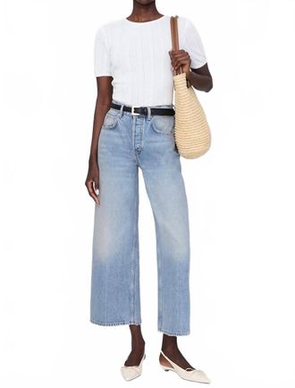 Anine Bing Pia Short Sleeve Tee In Off White