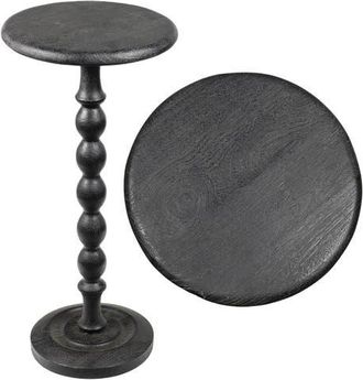 Jonathan Y Designs Augustus 24.5 Cottage Classic Spindle Wood Pedestal Round Drink Table and Decorative End Table in Black at Nordstrom