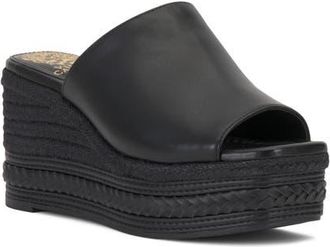 Vince Camuto Lierna Platform Wedge Sandal in Black at Nordstrom, Size 6.5