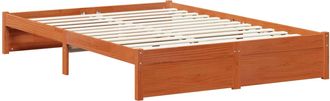 vidaXL Estructura De Cama 3 Pcs Marr&oacute;n Cera Madera De Pino Macizo Vidaxl