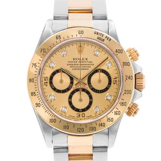 Rolex Pre-owned Rolex Cosmograph Daytona Chronograph Automatic Diamond Champagne Dial Mens Watch 16523 CDO