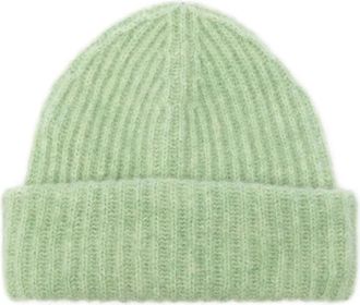Roberto Collina Ribbed Knit Beanie - Heren - Hoeden - Groen - ONE Size - Accessoires