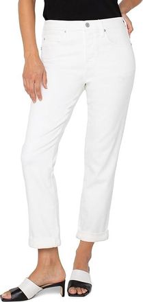 Liverpool L.A. The Keeper Boyfriend Rolled Cuff Jeans Womens Jeans Bright White : 10 26, Cotton/Denim/Polyester