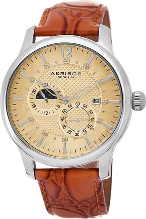 Akribos XXIV Akribos Xxiv Mens Leather Watch