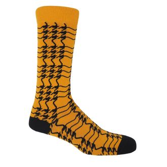 Peper Harow Houndstooth Mens Socks - Butterscotch