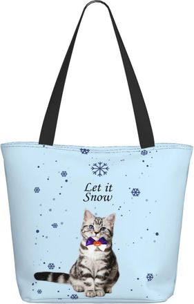 AOOEDM Snows Cat Ladies Shopping Bag 13x11x7in.The Perfect ValentineS Day Gift.It Is The Best ValentineS Day Gift For Mom, Daughter, Wife,Etc