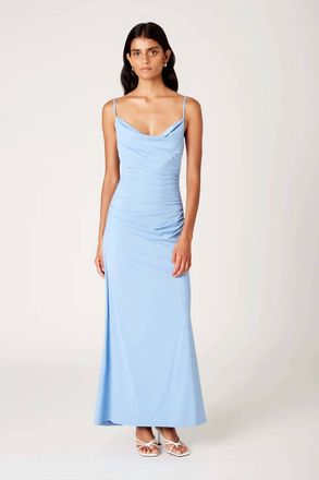 Nia Ina Cowl Neck Maxi Dress In Lake