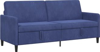 vidaXL Sof&aacute; Con Almacenamiento Azul Polic&iacute;a 192 X 78 X 87 Cm Poli&eacute;ster Vidaxl