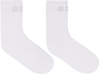 Maje Pearl pointelle socks in White at Nordstrom