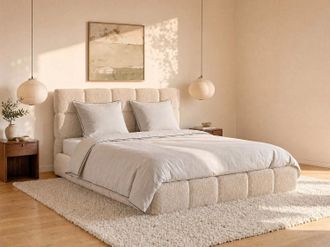 Vente-Unique Set Letto Percalle Cotone 80 Fili/cm&sup2; Copripium. 220x240 + 2 Federe 63x63 Tortora Bordo Nero - Agami Di Palacio