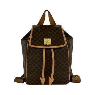 Celine Brown Leather Pvc Backpack (Pre-Owned)
