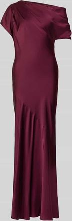 Lauren Ralph Lauren One-Shoulder-Abendkleid aus Satin Modell Modell NEAGAN in Dunkelrot, Gr&ouml;&szlig;e 34