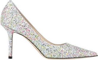 Jimmy Choo London Love 100 Glitter Pointed Toe Pump for Women in Silver Multicolor Leather