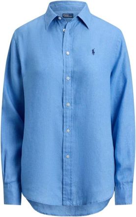 Polo Ralph Lauren Overhemd met knopen - Dames - Overhemden - Blauw - M - Katoen - Overhemden