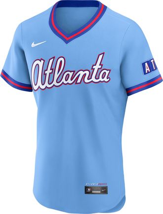 Nike Atlanta Braves City Connect Nike Mens MLB Authentic Jersey in Blue | 89000H0LAW-VQM