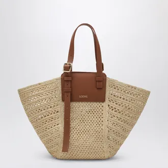 Loewe Medium raffia and leather Hammock Cabas bag